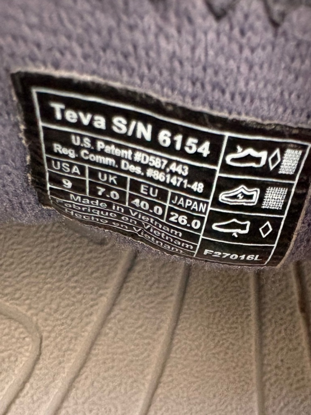 Teva Women Blue Gray Hiking Water Sport Closed Toe Gorpcore Outdoor Sandals - 9 - Picture 6 of 11